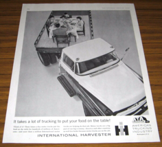 1957 Print Ad &#39;57 International Harvester Truck Family Eats Dinner on Tr... - $16.72