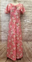 Vintage 60s Women *S Floral Maxi Dress Gown Pink Chiffon Flutter Sleeve ... - £156.53 GBP