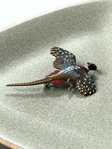 Vintage Very Realistic Painted Plastic Male Ring Neck Pheasant Wildlife Lapel or - £11.76 GBP