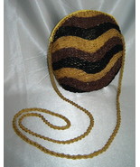 Vintage MISTER ERNEST Beaded Gold/Brown/Black Round Evening Bag Purse, NOS - $26.67 CAD