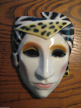 Vintage 80s Clay Art San Francisco Ceramic Punk New Wave Zebra face mask - £42.98 GBP