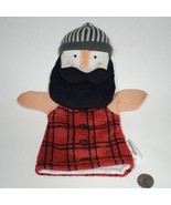 Pillowfort Lumberjack Hand Puppet Red Black Plaid Black Corduroy Beard 8... - £10.35 GBP