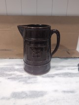 Handmade Vintage Salt Glazed Pottery Pitcher 9&quot; H X 8&quot; W, Brown Pottery Jug - £19.39 GBP
