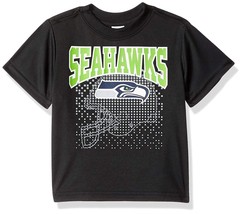 NFL Seattle Seahawks T-Shirt Logo over Helmet Black Short Sleeve SZ 2T Gerber - £11.92 GBP