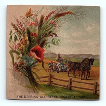 Victorian Trade Card 1800s Deering &amp; Co All-Steel Binder At Work Farming... - £29.52 GBP