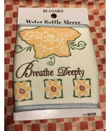 New Ganz Embroidered Water Bottle Sleeve Neoprene Breath Deeply Floral - $20.07 CAD
