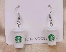 New Cute Whimsical Starbucks Coffee Drink Earrings - £4.78 GBP
