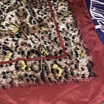 Women’s  Sheer Square Scarf 33” Long X 33” Wide Cheetah Print Black Beige Brown - £5.33 GBP