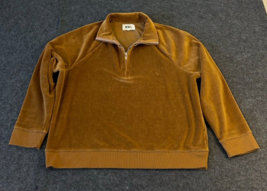 Madewell MWL Velour Half Zip Pullover Sweater Golden Brown Size Medium - £12.00 GBP