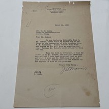 Letter Morris Bennett Law offices J. B. Morris 1930 political Legal Beau... - $88.44