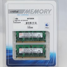 Memory Mac Compatible Crucial 2X 1GB 2Rx16 PC3-8500S Notebook - $9.79