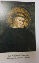 Saint Nicholas of Tolentino Prayer Card, From Italy - £1.59 GBP