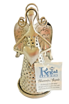 Candle Holder Heavenly Angel Regal Art Gift Heart 6 In Metal Holiday Home Decor - £13.88 GBP
