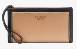 Kate Spade Morgan Beige Black Continental Leather Wristlet KB252 Wallet  $148 FS - £54.49 GBP