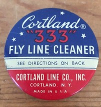 Vintage Cortland 333 Fly Fishing Line Cleaner Circular Tin W/ Felt Pad C... - $39.99