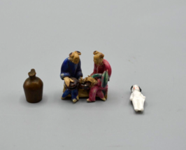 Victorian Miniatures Frozen Charlotte Girl Couple Painted Figurines Jug - £45.41 GBP