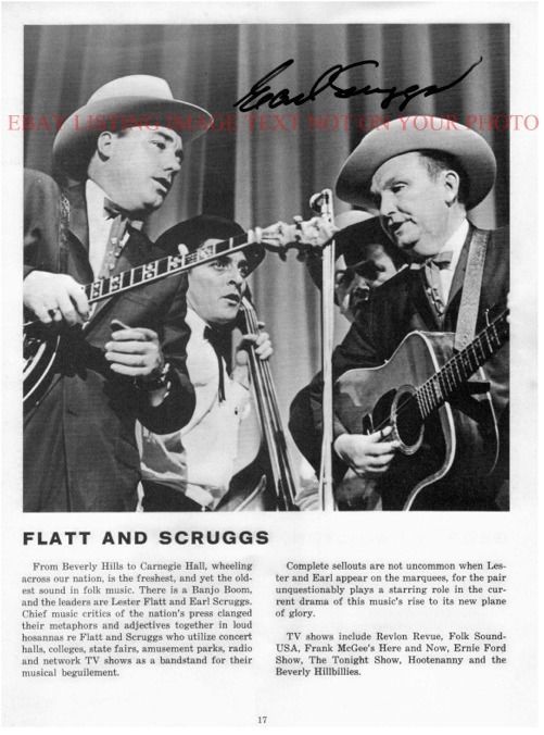 EARL SCRUGGS AUTOGRAPHED 8x10 RP PHOTO BLUEGRASS COUNTRY - $18.99