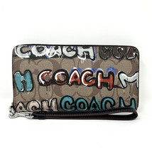 Coach X Mint + Serf Long Zip Around Wallet In Signature Canvas Khaki Mul... - $344.52