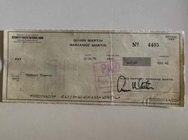 An item in the Entertainment Memorabilia category: Quinn Martin signed check