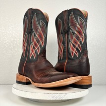 Lane Capitan GUTHRIE Mens Brown Cowboy Boots Size 11D Leather Square Toe... - £124.60 GBP