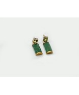 14K Yellow GOLD Jade and Peridot EARRINGS - no backs - £137.62 GBP