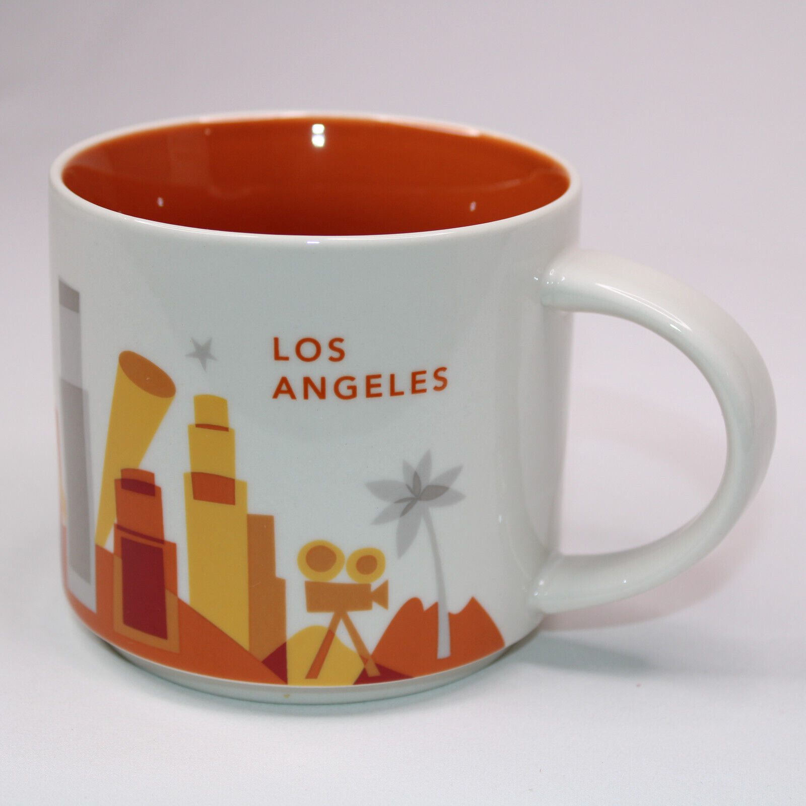 Starbucks Los Angeles You Are Here Coffee Mug 14 Oz 2015 Orange Gold Tea... - $14.47