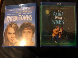 Lot 2 NIP Blu-Ray DVD&#39;s movies The Fault in Our Stars &amp; Paper Towns John Green - $12.65