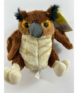Wild Republic Itsy Bitsies Great Horned Owl Bird 3” Stuffed Brown NEW - $20.24 CAD