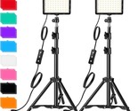 Photography Video Lighting Kit, Led Studio Streaming Lights W/70 Beads A... - £40.75 GBP