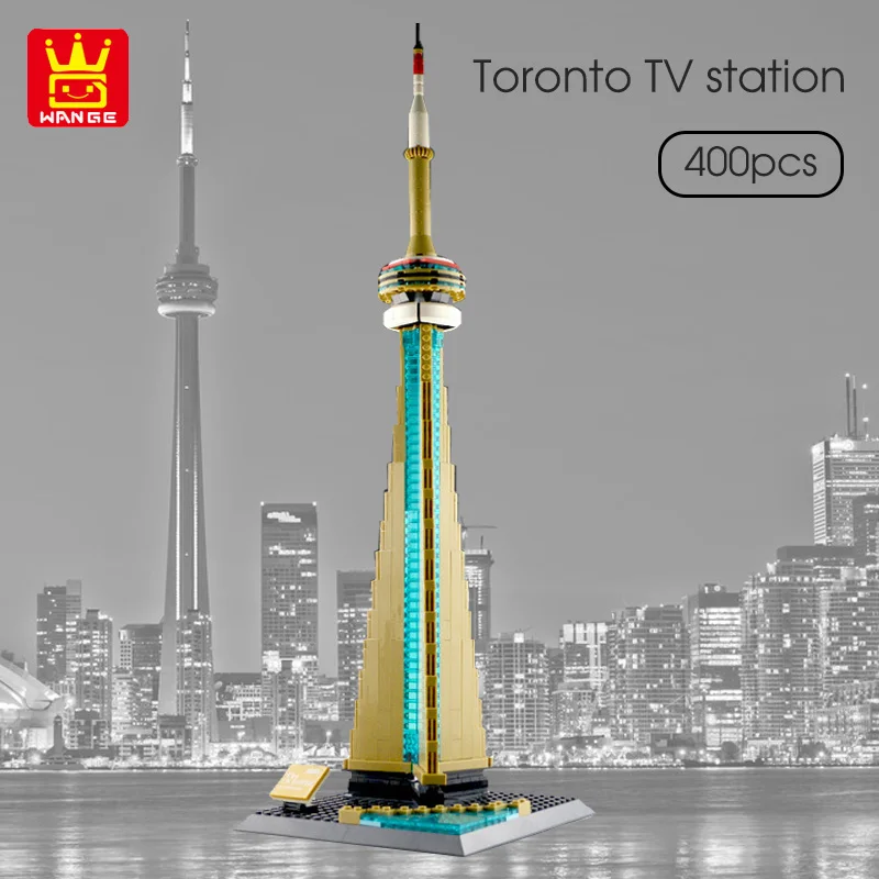 WANGE 400pcs World Famous Architecture Toronto CN Tower Building Blocks City - £28.97 GBP