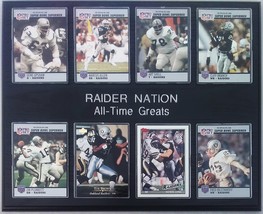 Raider Nation All-Time Greats 8-Card 12x15 Black-Oak Plaque - £27.39 GBP
