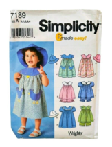 Simplicity 7189 Dress Bloomers Sewing Pattern Size A 1/2 - 4 Vintage 200... - £3.81 GBP