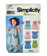 Simplicity 7189 Dress Bloomers Sewing Pattern Size A 1/2 - 4 Vintage 200... - £3.83 GBP