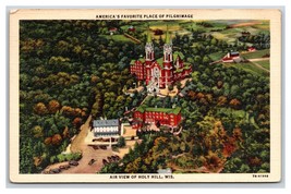 Aerial View Holy Hill Shrine Wisconsin WI  LInen Postcard W20 - £2.33 GBP