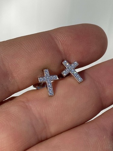 Evil Eye Luck Charm CZ & Blue Nano Crystal 925 Sterling Silver 9mm Stud Earrings Item image 8
