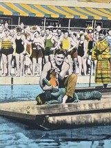 Antique 1933 Alligator Wrestling in Roman Pools Miami Beach FL Florida Postcard - £11.18 GBP