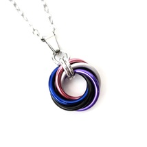 Genderfluid pride chainmail love knot pendant, handmade pride jewelry - £8.39 GBP+