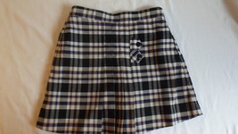 Educational Outfitters Size 8 Purple and black plaid poly two tab skort   - $9.75