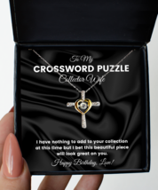 Necklace Birthday Present For Crossword Puzzle Collector Wife - Jewelry Cross  - £40.55 GBP