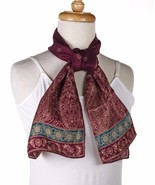 Vintage Silk Blend Burmel Fashion Scarf - Japan - Exotic Print - 10x46 -... - £14.42 GBP