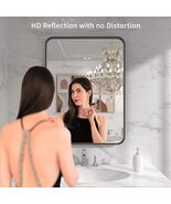Black Metal Framed Mirror 22x30 Rounded Rectangle Wall Mounted - $78.99