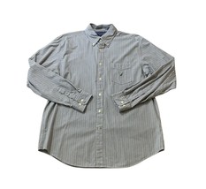 New Nautica Shirt Mens Large Long Sleeve Button Up Striped Sea Pine Mult... - $386.58 MXN
