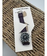 VTG Calvin Hill Womens Watch Black Face Purple Band Silver Tone Wristwat... - $18.67