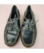 LL Bean Mens Black Boat Shoes Size 10 D Leather Topsider Deck Loafer Han... - £24.22 GBP