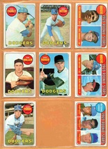 1969 Topps Los Angeles Dodgers Team Lot 8 dif Don Sutton Ron Fairly Ted Sizemore - £11.58 GBP