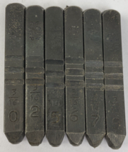 6 Vintage Gruv Grip 3/16&quot; Steel Stamp Numbers Set Wood Box USA Made 0 2 ... - $19.79