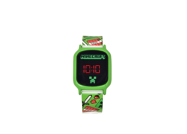 Minecraft Mojang Unisex Kids &#39;TNT Creeper&#39; LED Touch Screen Watch Green Age 6+ - £19.84 GBP