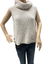Free People Boucle Marled Knit Tan Sleeveless Cowl Neck Sweater Size Large - £18.04 GBP