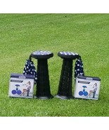 2pc 20&quot; Tall Collapsible Black Camping Park Fishing Camping Gardening St... - £27.45 GBP