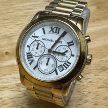 Michael Kors Quartz Watch MK-5916 Women Gold Tone Chronograph Analog New Battery - £28.84 GBP